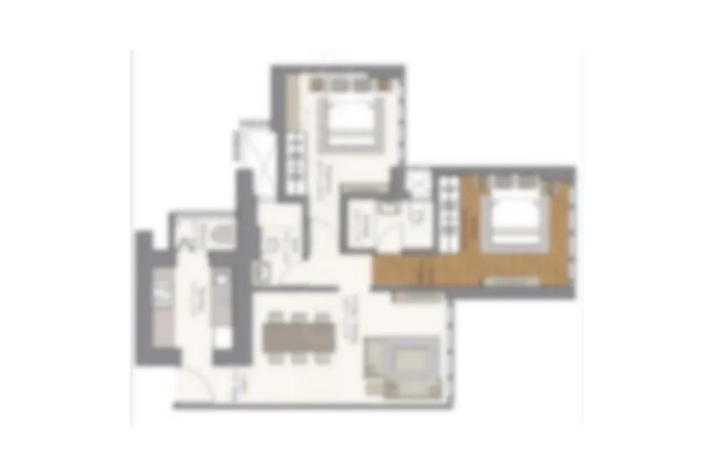 2 BHK With Deck Floor Plan